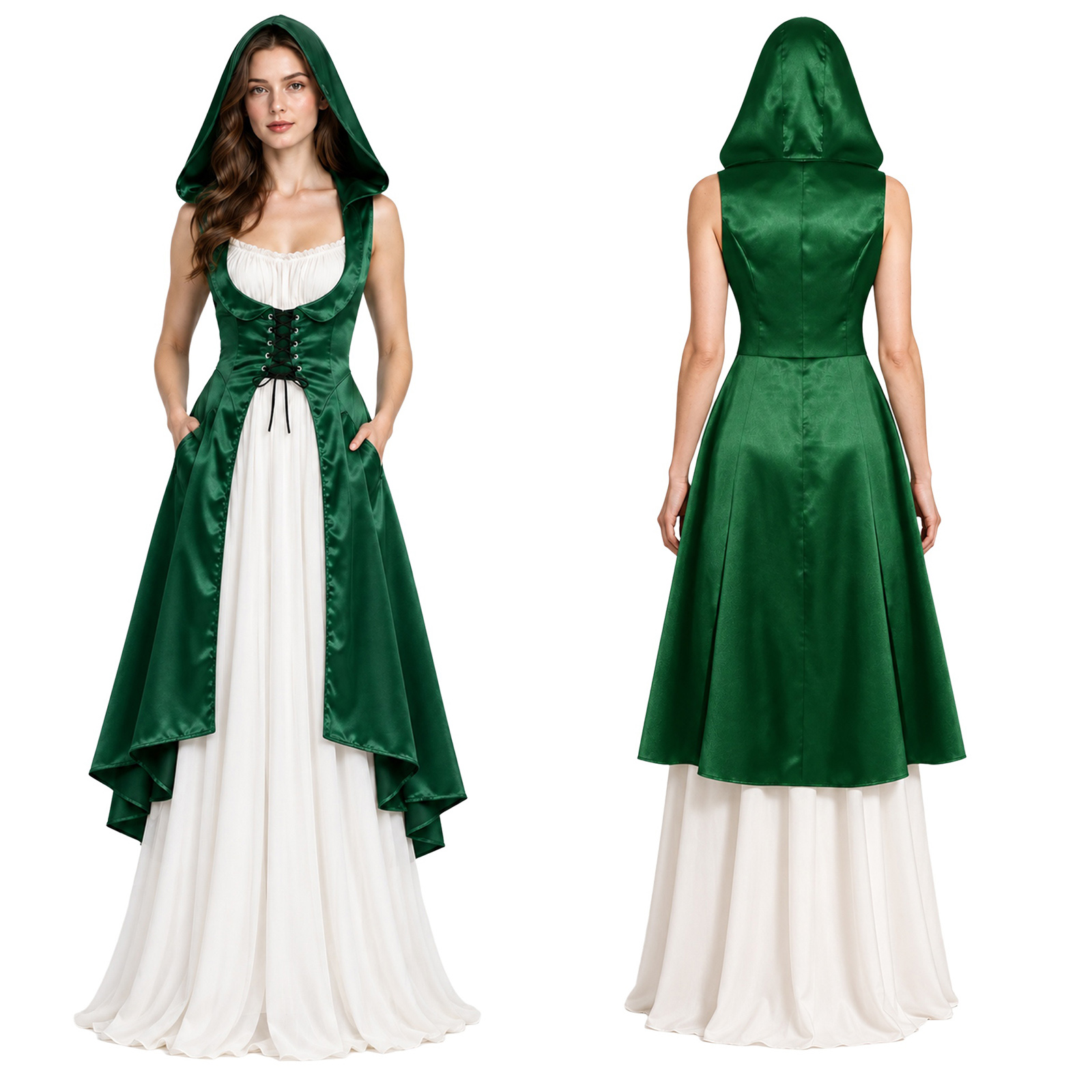 Dresses - Damen-Mittelalter-Kostüm im Renaissance- und Viktorianischen Stil,