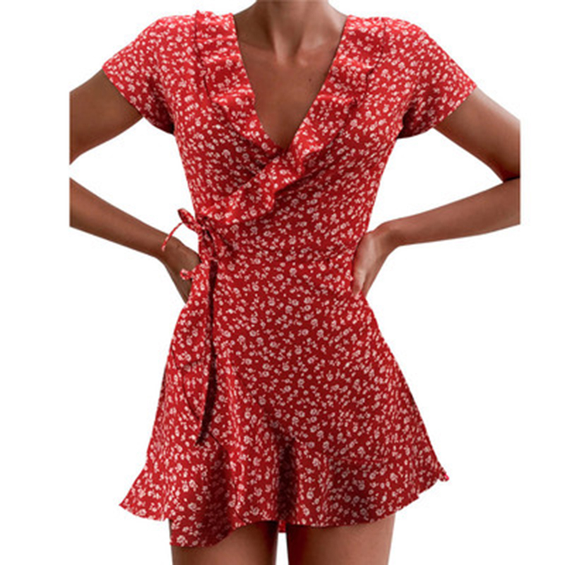French Vintage Floral Midi Dress - Sommer-Damenkleid mit Blumenmuster, A-Linie, süßes, elegantes