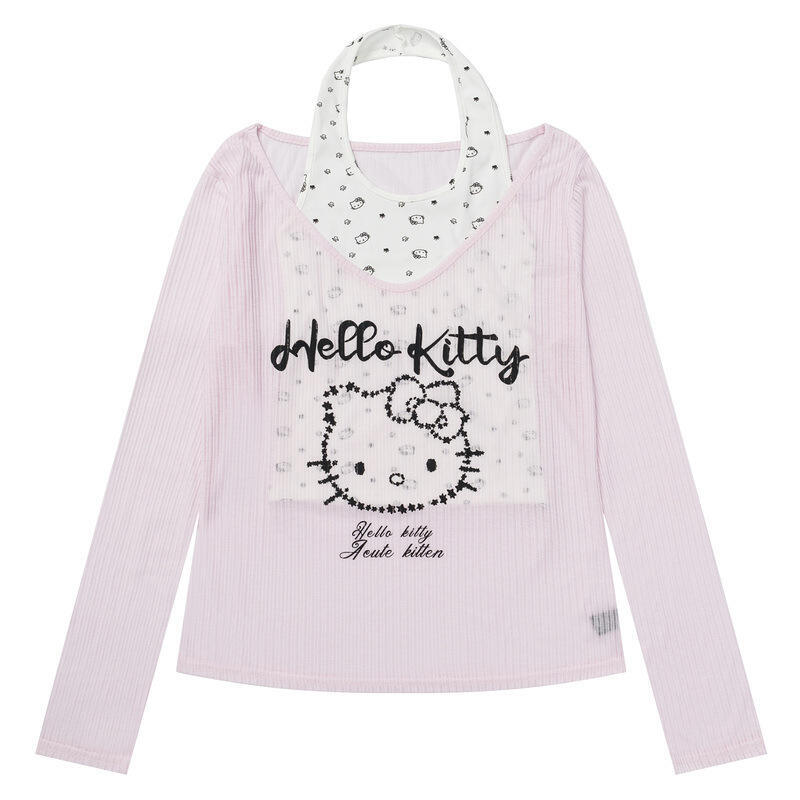 Blouses - Tanktops mit Neckholder-Ausschnitt und Langen Ärmeln