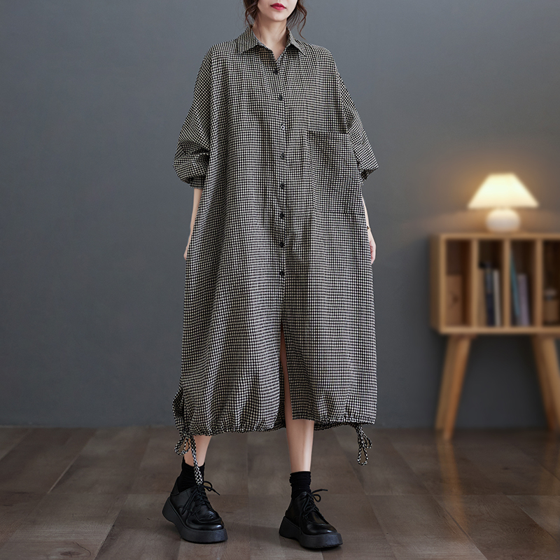 Elegantes Lässiges Baumwoll-Le – Casual Loose Linen Shirt Dress Bewertung und Preis