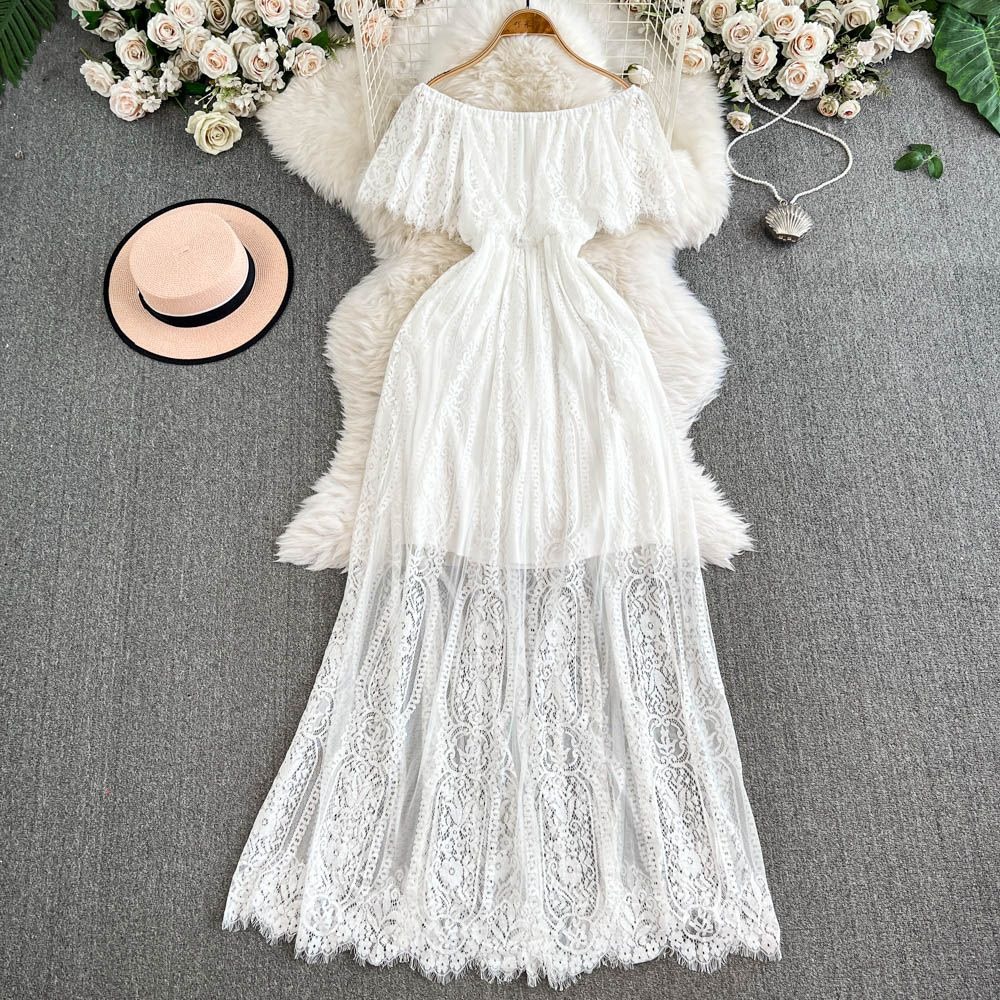 Damen-Maxikleid, schulterfrei, – Boho Summer Beach Maxi Dress Bewertung und Preis