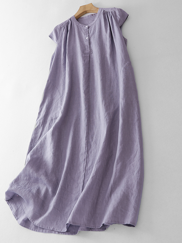 Sommerliches, einfarbiges, ärm – Casual Loose Linen Shirt Dress Bewertung und Preis